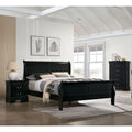Black Queen Size Solidwood Sleigh Bed Q768000