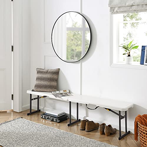 6 Foot Fold-in-Half Bench with Steel Frame, White S683841
