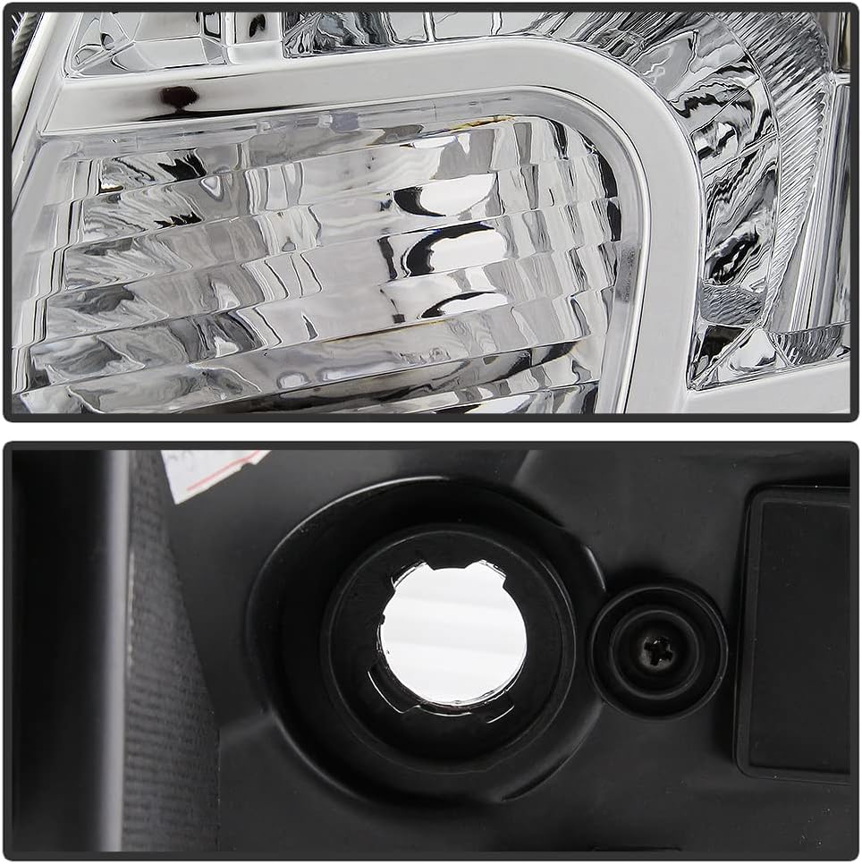 Chrome Housing Headlight Assembly Left Driver Side S9432