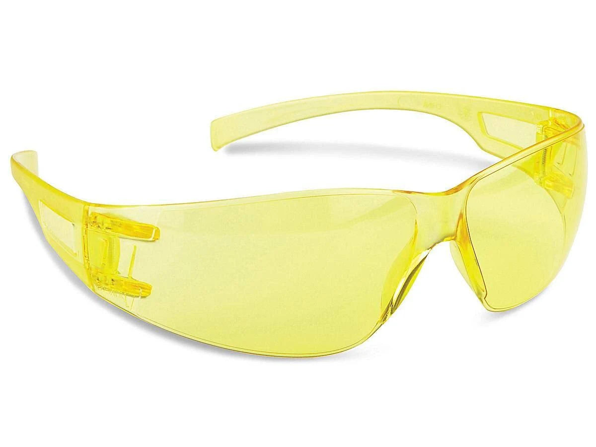 Amber Wraparound Safety Glasses, Qty of 12 M343