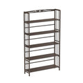 Brown Bamboo Bookshelf 5-Shelf Standard Bookcase with Adjustable Shelves B89427