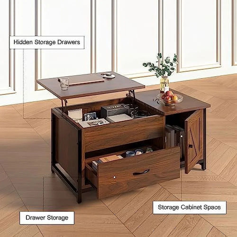 41.7" Lift Top Coffee Table with Drawer and Hidden Compartment H17169