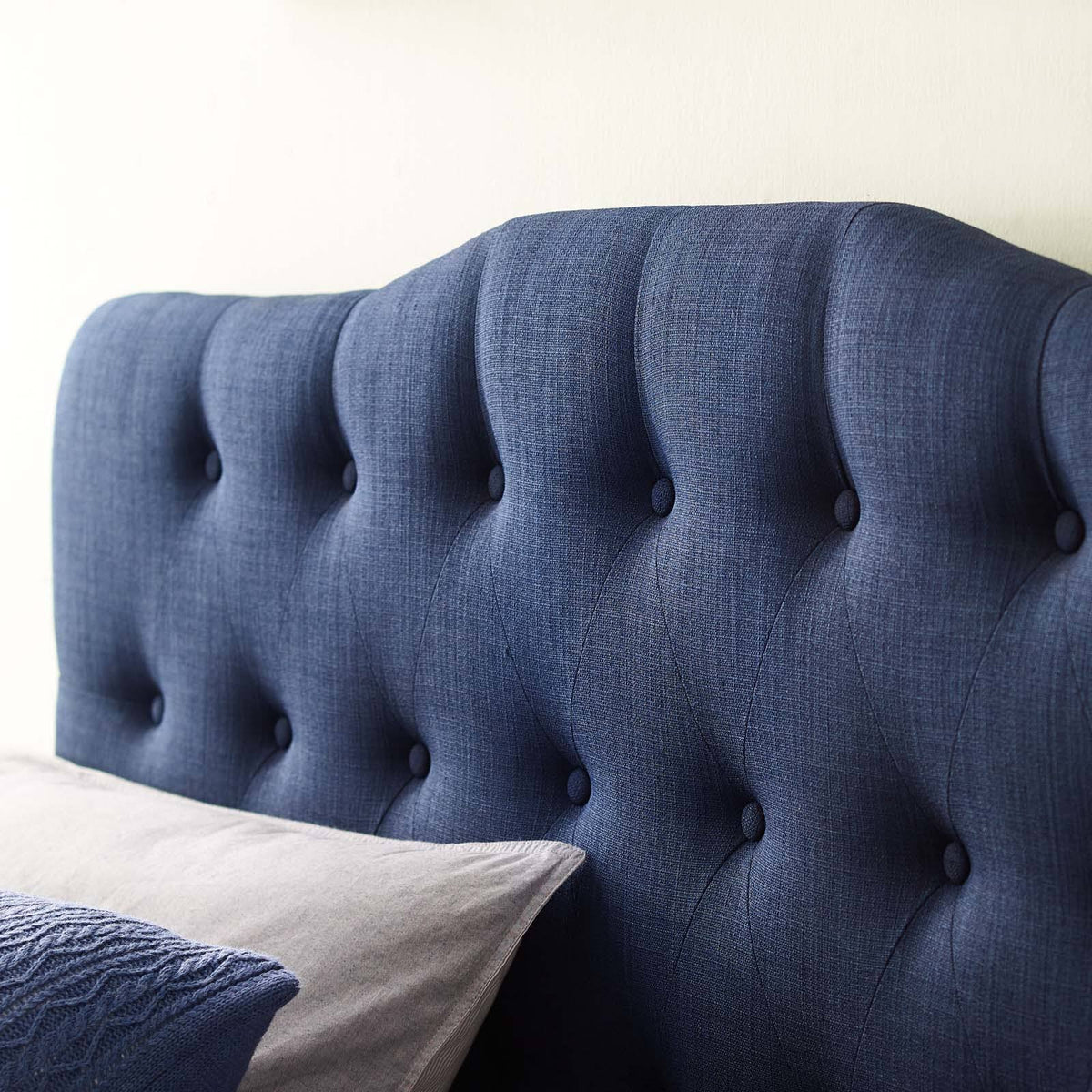 Navy Fabric Headboard Queen B521784