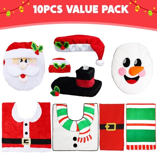 2 Set 5 Pieces Christmas Theme Bathroom Decoration Set F600632