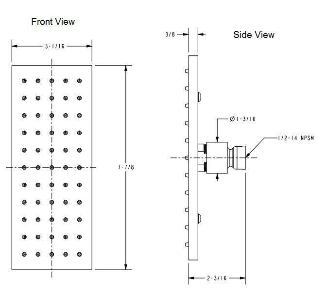 Polished Chrome Single Function Shower Head D713