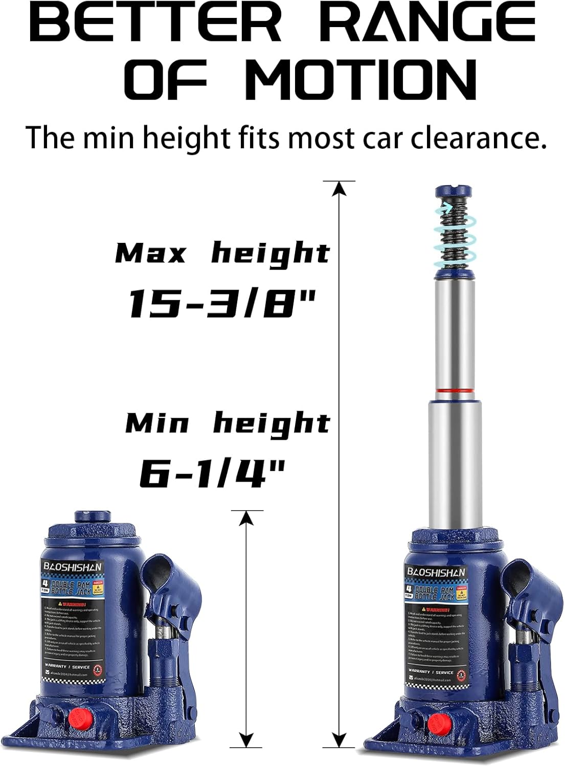 4 Ton Hydraulic Bottle Jack with Carrying Case P486617