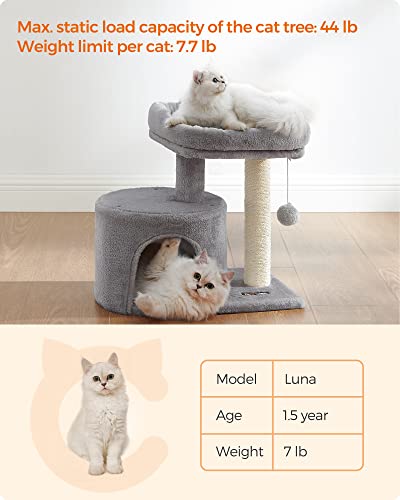 Light Gray Cat Tree Tower with Sisal Scratching Post I712437