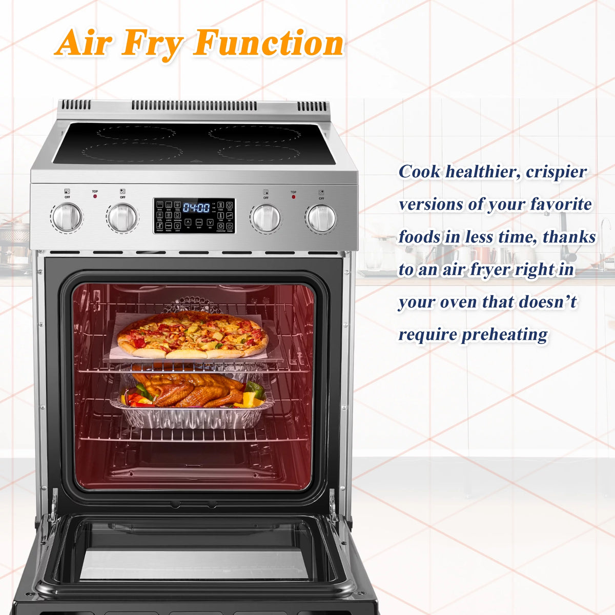 24 inch 2.9 Cu.ft Freestanding Electric Range with Convection Oven Y103