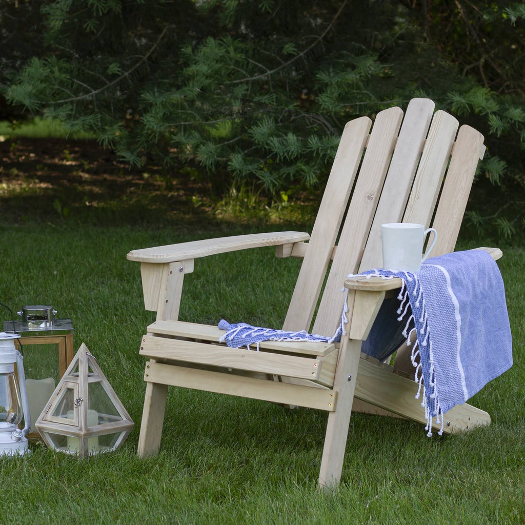 Natural Brown Folding Wooden Adirondack Chair J639