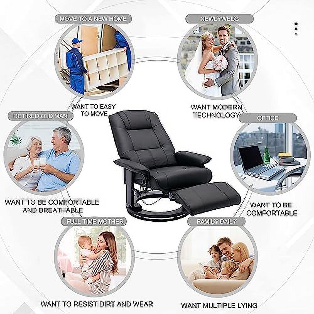 Grey PU Leather Recliner Chair with Footrest R70680