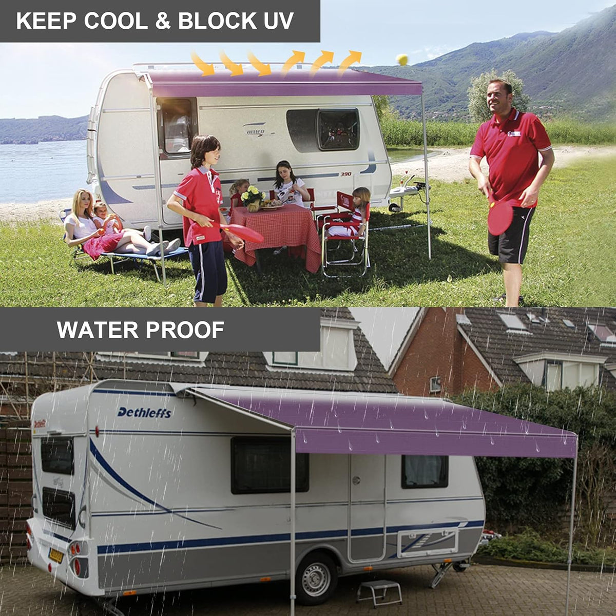 Waterproof Vinyl RV Awning Fabric Replacement 17' X765