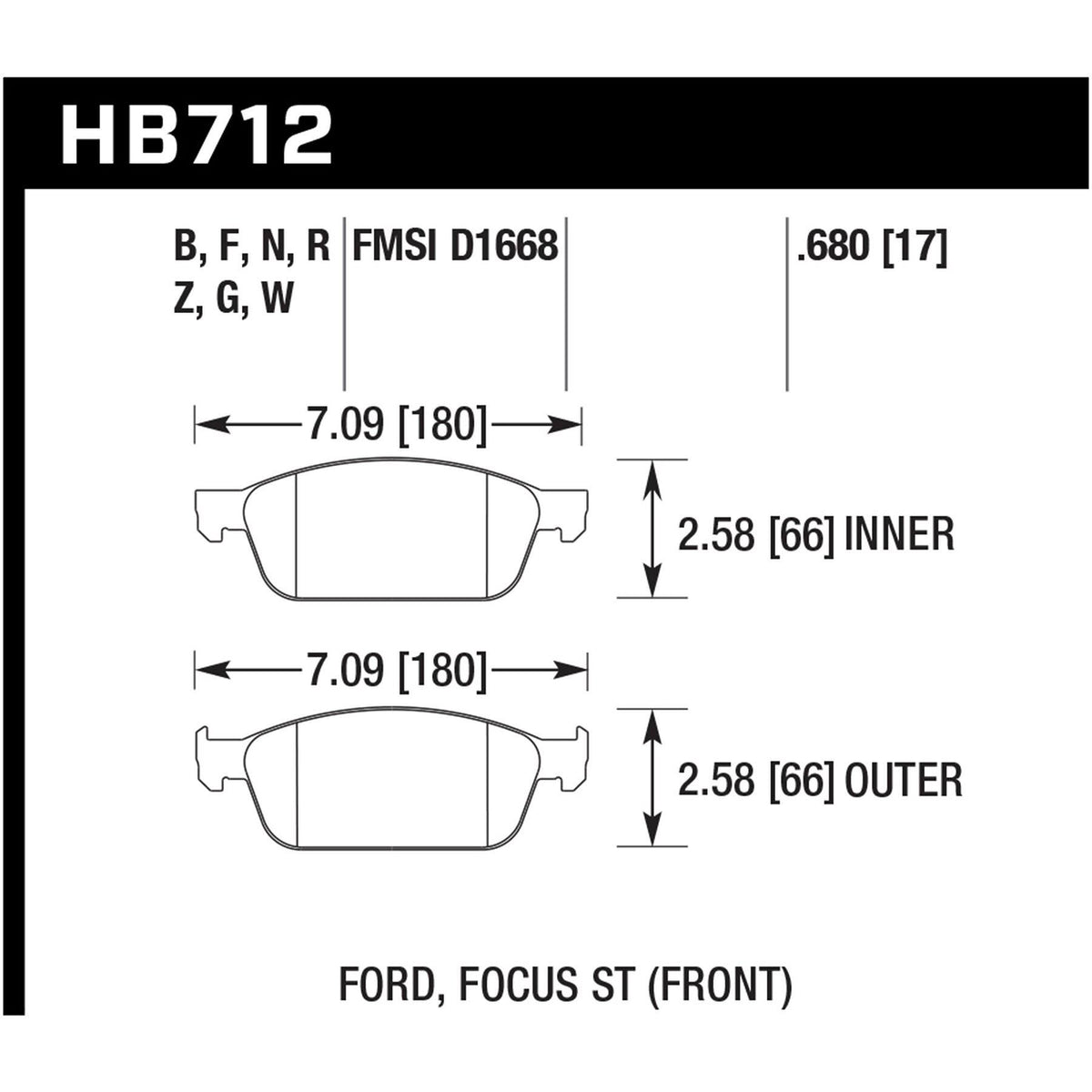 HP Plus Brake Pads N50443