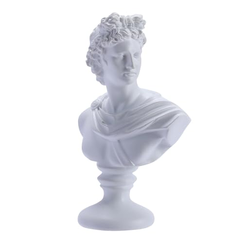 White Greek Head Bust Statue I91737