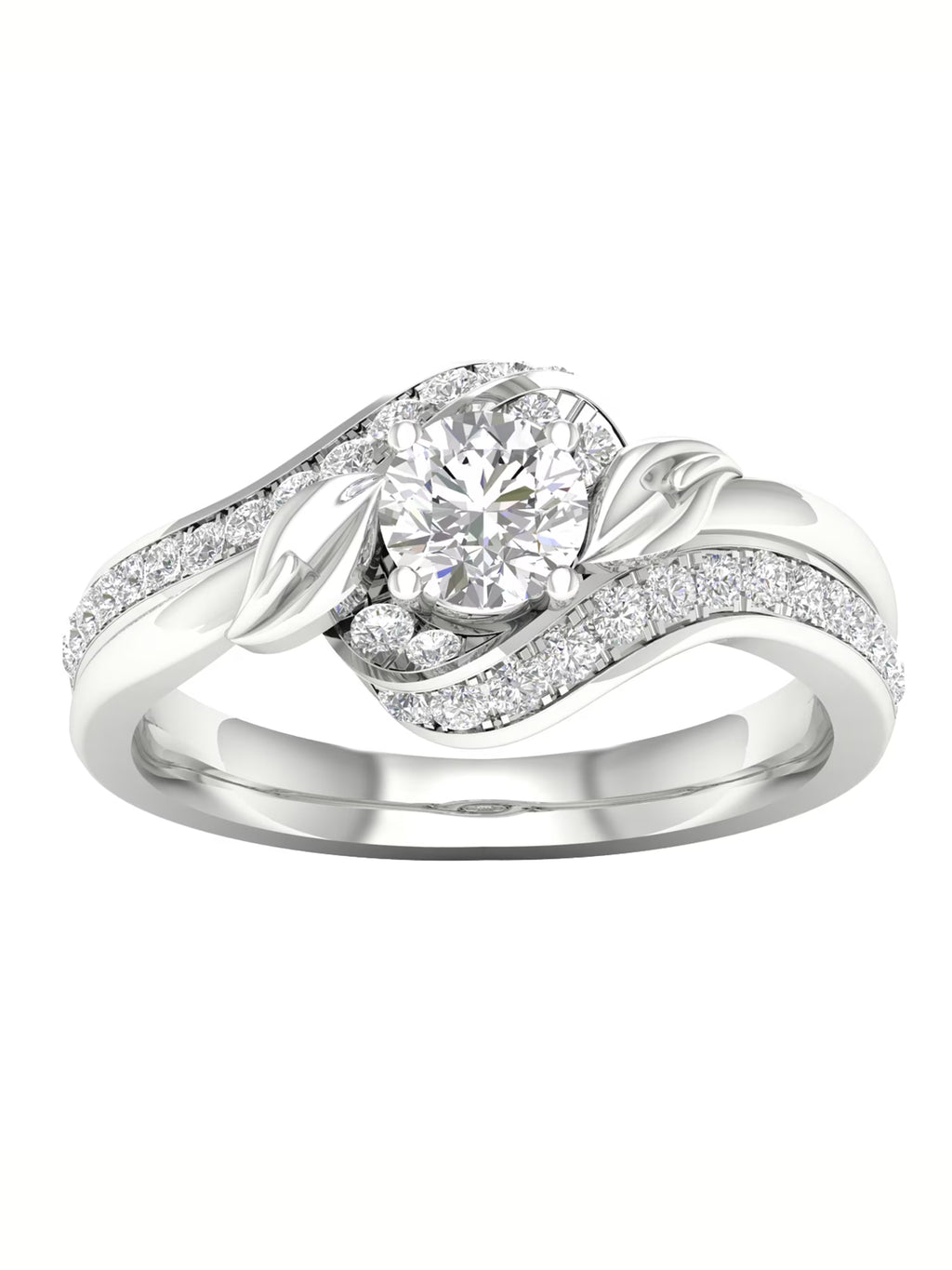 3/4Ct TDW Diamond 14k White Gold Bypass Engagement Ring K410134
