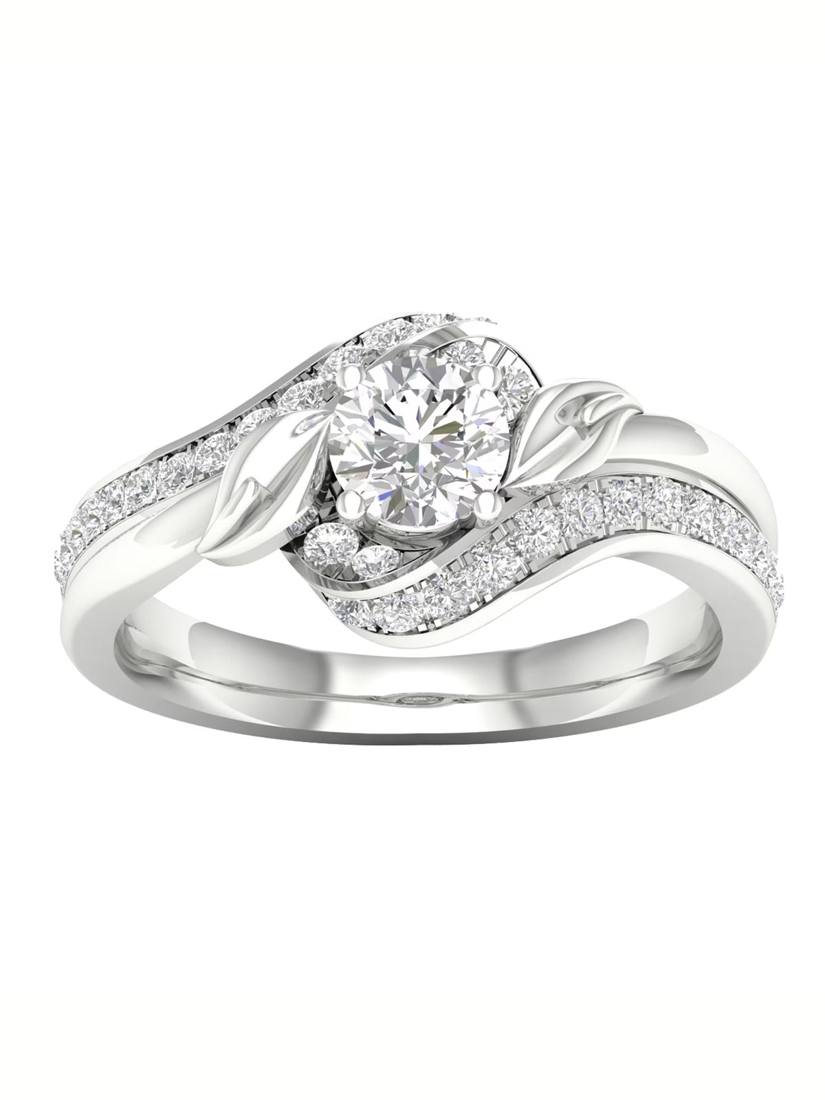 3/4Ct TDW Diamond 14k White Gold Bypass Engagement Ring K410134