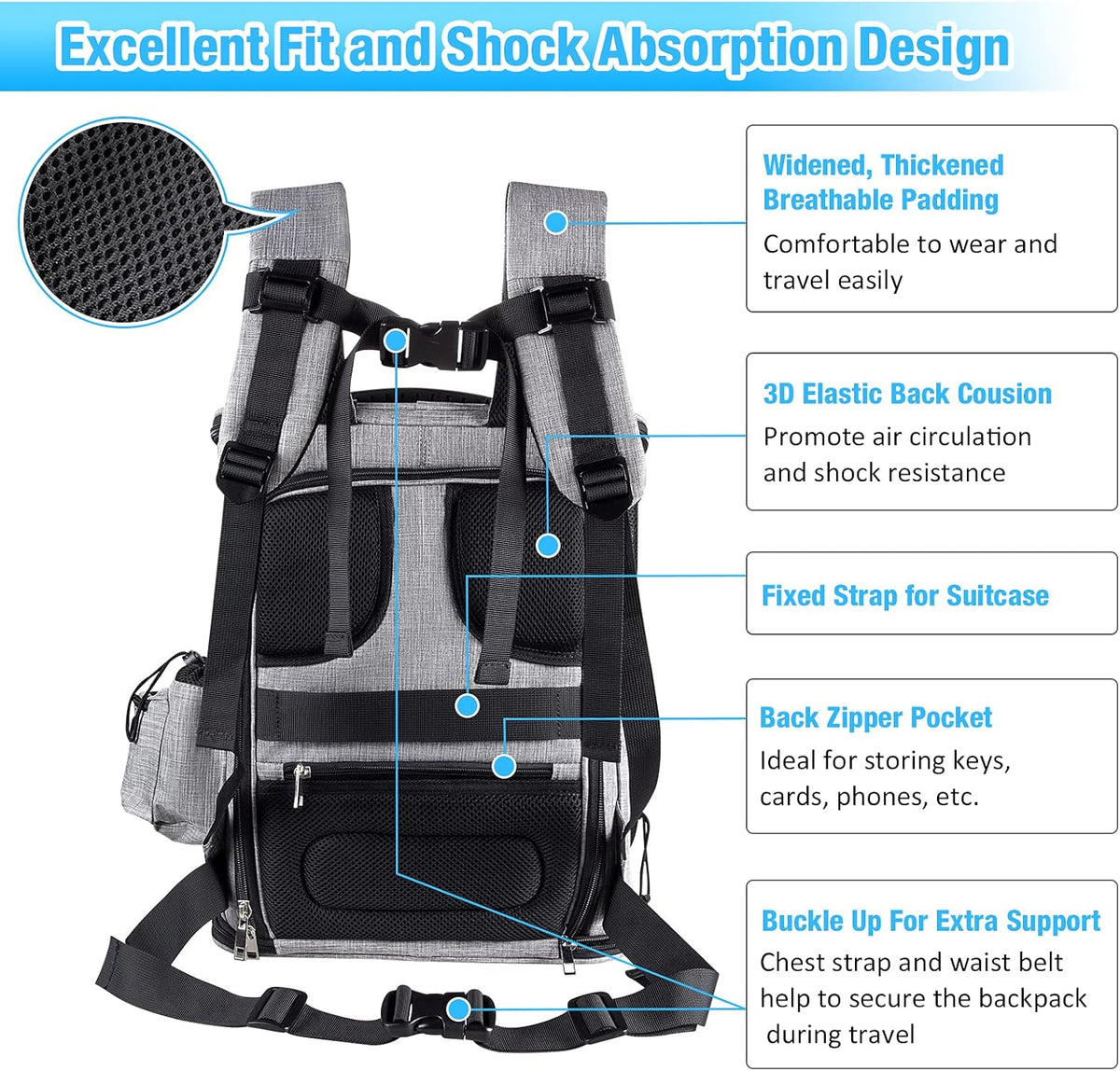 Expandable Pet Carrier Backpack with Breathable Mesh D60090