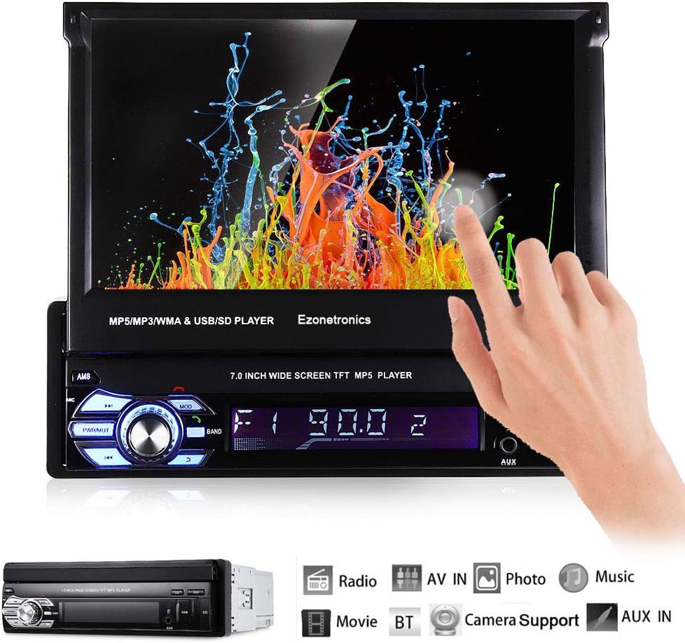 Single Din Flip Touch Screen Car Stereo with Backup Camera E1883