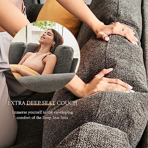 Offwhite 3 Seater Bouclé Sofa Q75143