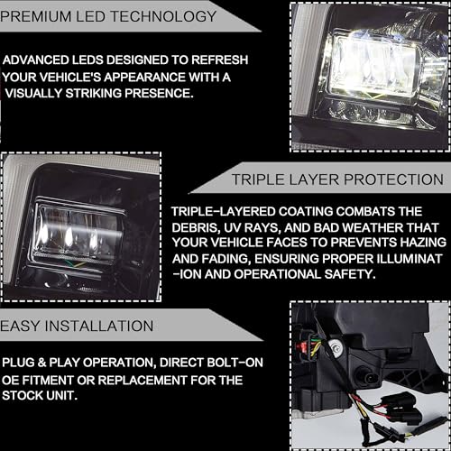 LED Headlights Assembly with Sequential Turn Signal and Dynamic Animation DRL N197721