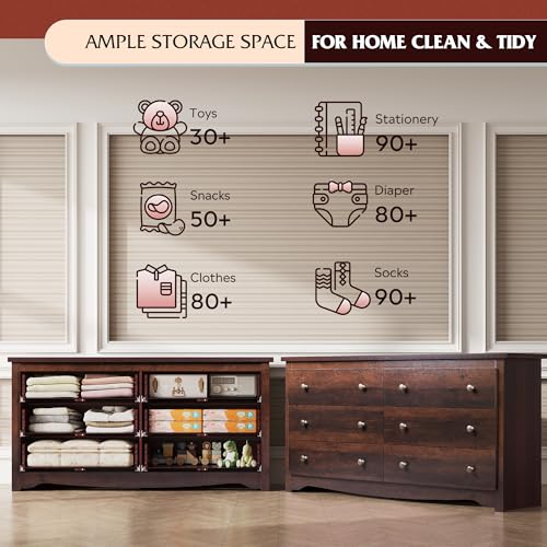 Black 5 Drawer Wood Dresser J6707