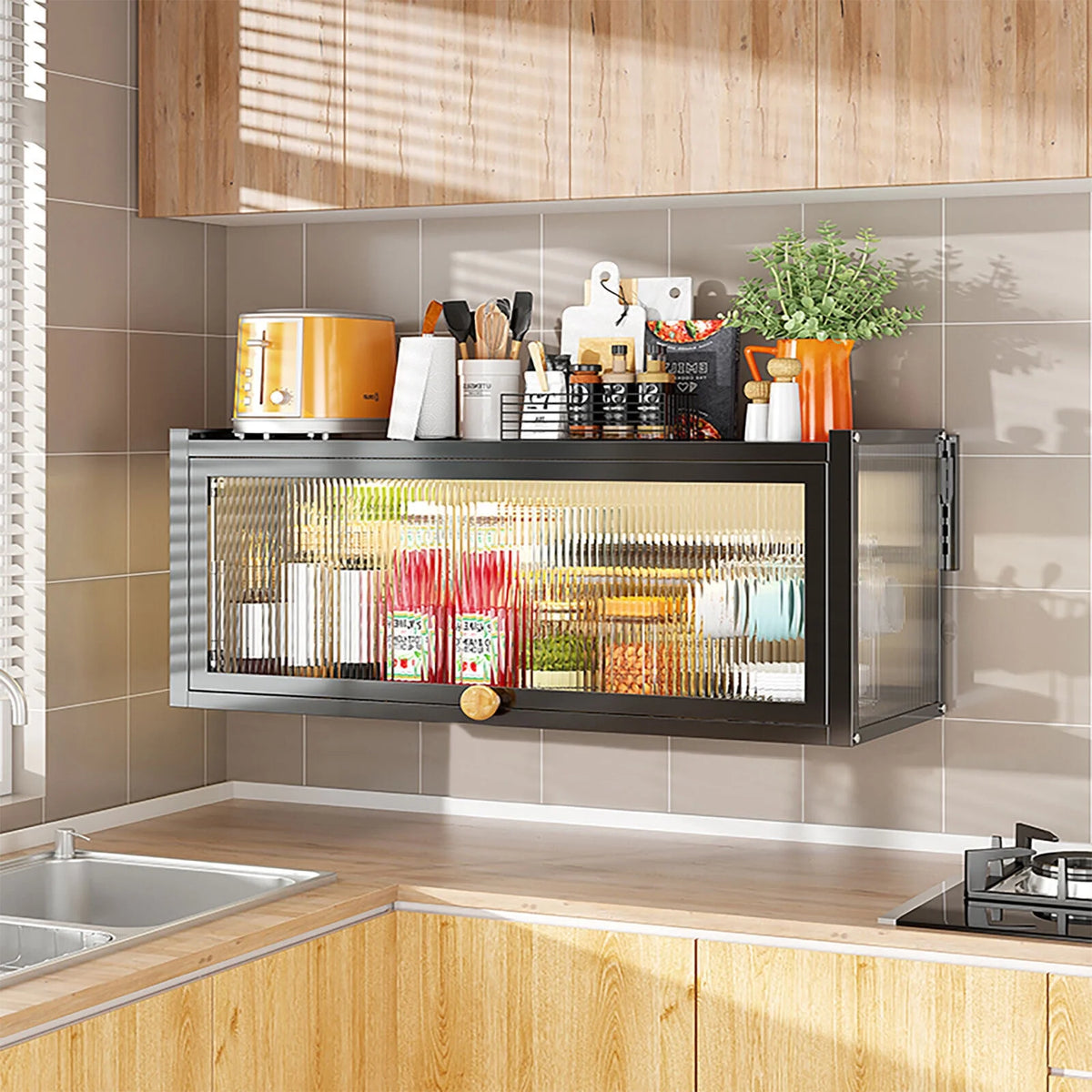 Black Wall Mount Storage Cabinet C81754