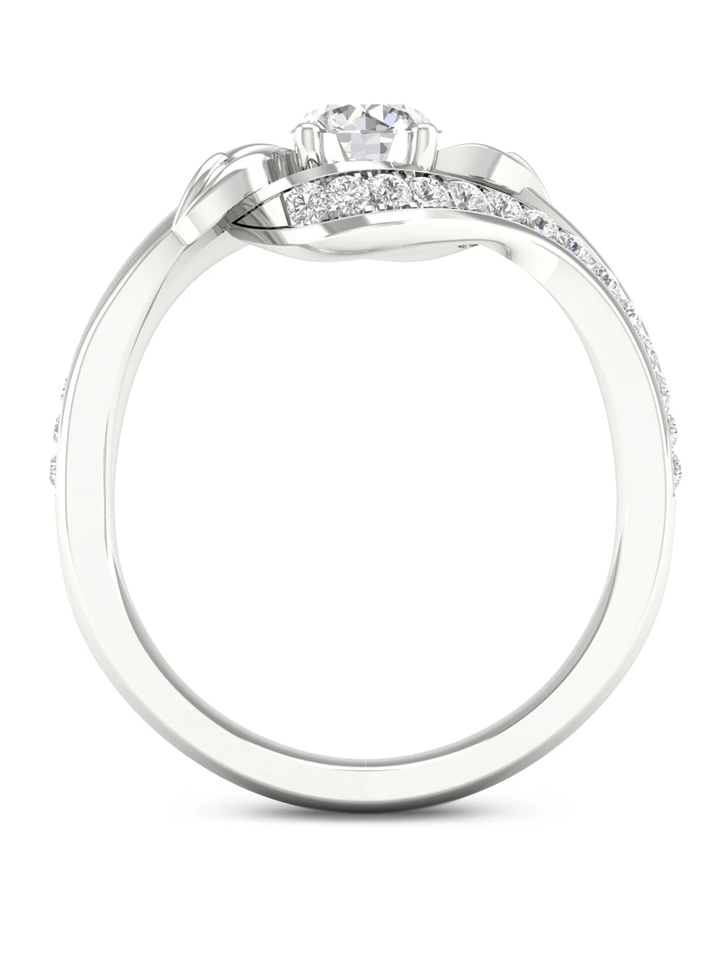 3/4Ct TDW Diamond 14k White Gold Bypass Engagement Ring K410134