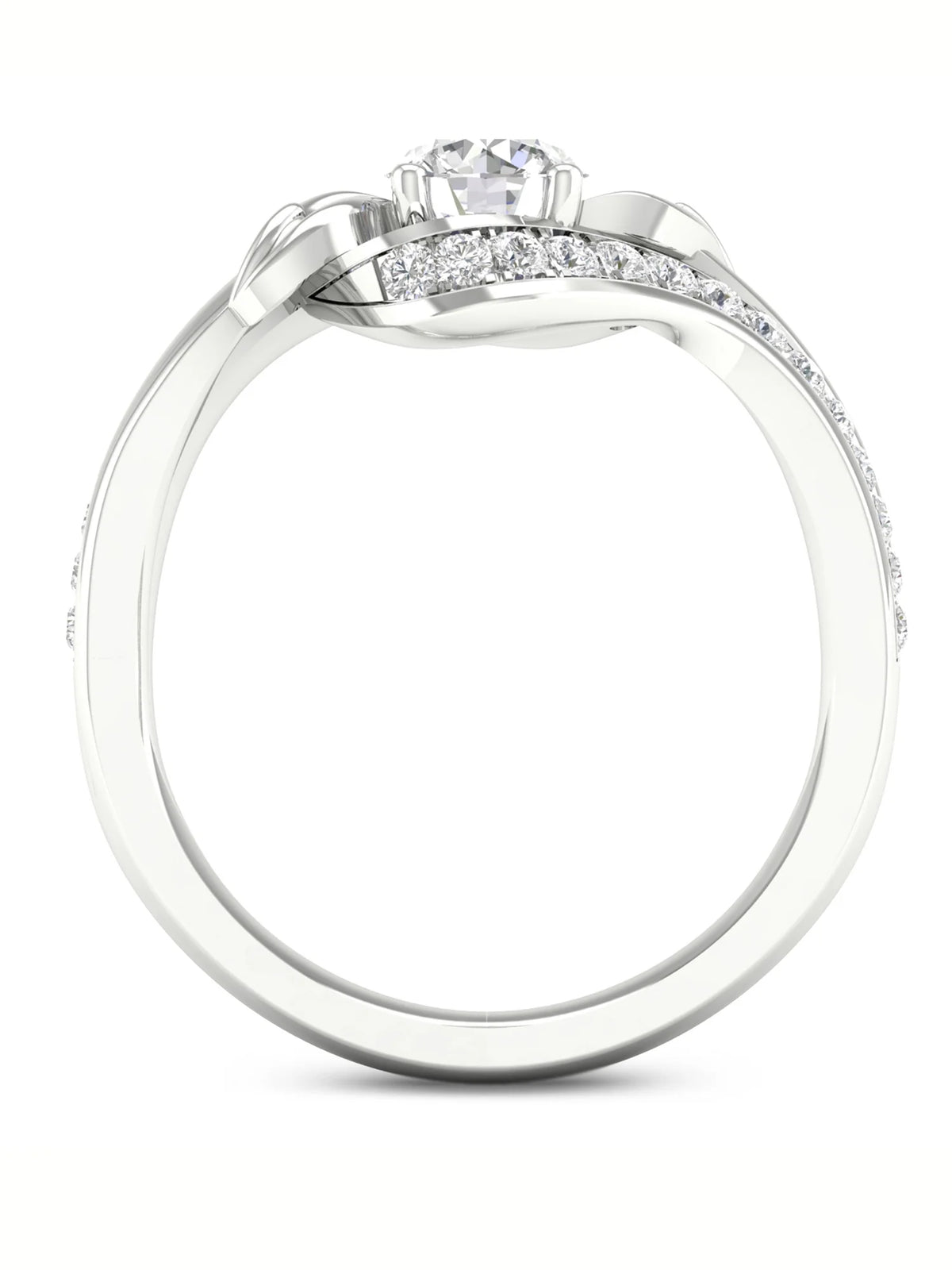 3/4Ct TDW Diamond 14k White Gold Bypass Engagement Ring K410134