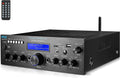 Pyle Compact Bluetooth Stereo Amplifier 200 Watt Desktop Audio Power Amp Receiver with FM Radio, MP3/USB/SD Readers, Digital LCD Display, Microphone Input S317601