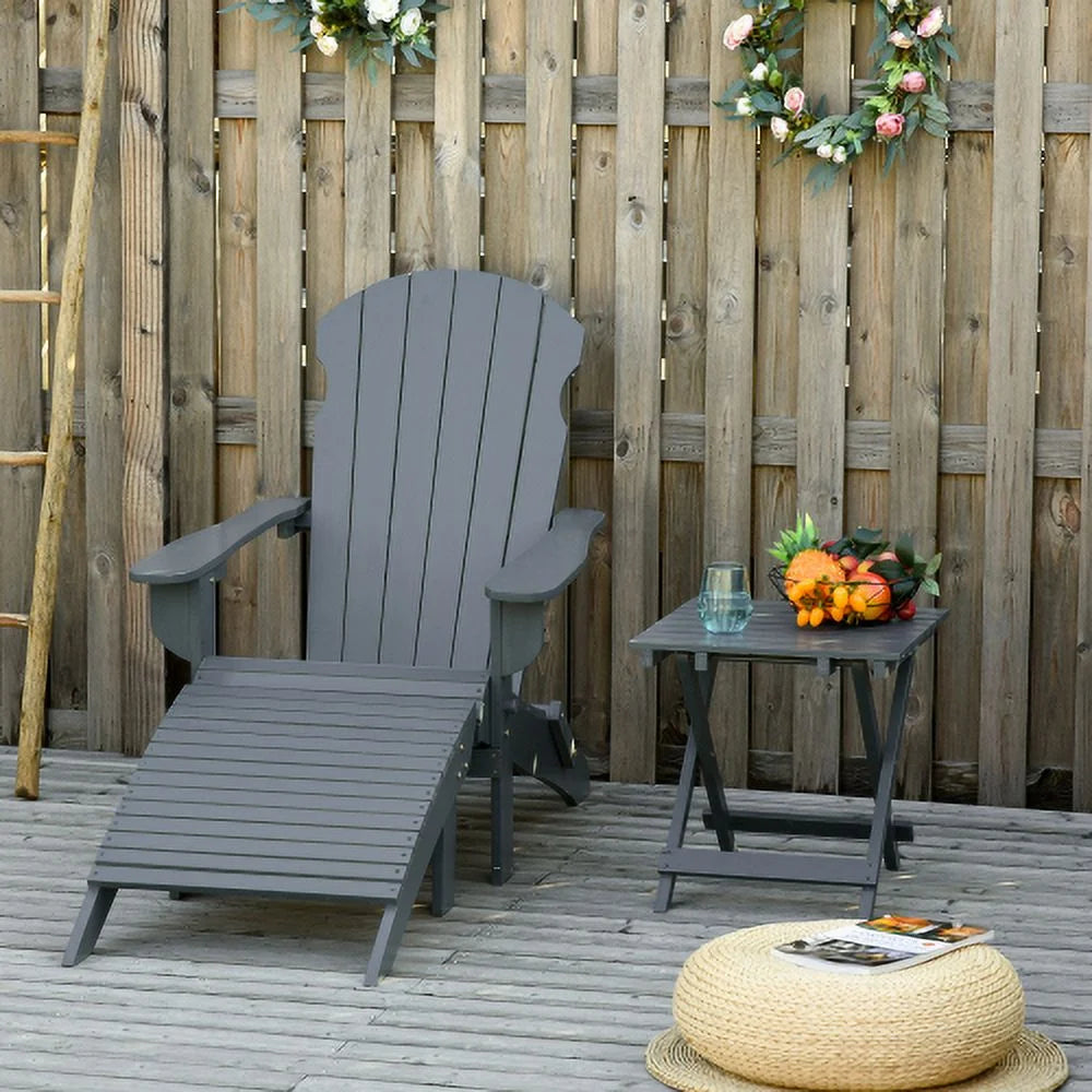 Folding Adirondack Chair with Ottoman and Side Table P373272