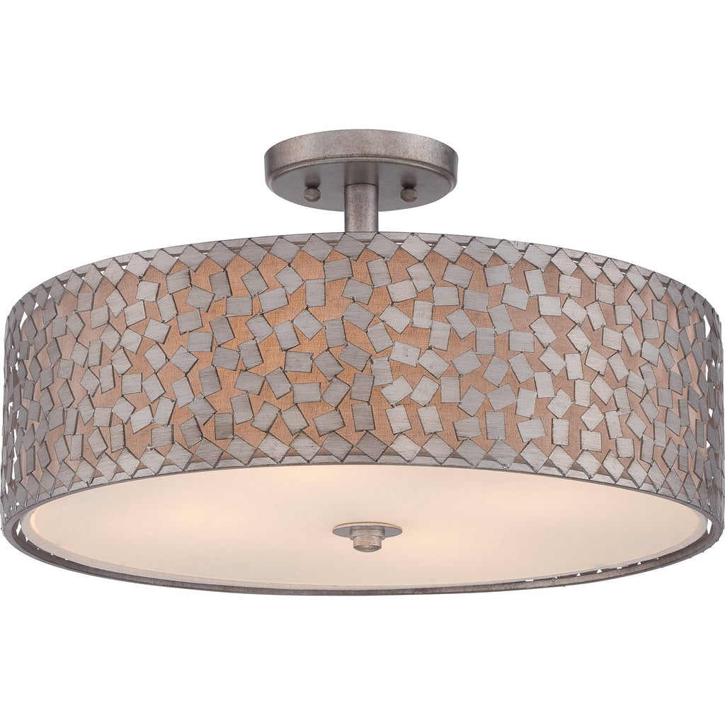 Four Light Semi-Flush Mount in Old Silver Finish B79187