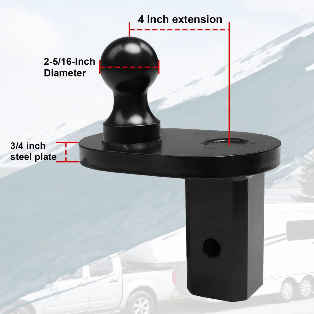 4" Offset Gooseneck Ball Extender, 2-5/16" Diameter, 20,000 lbs A47651