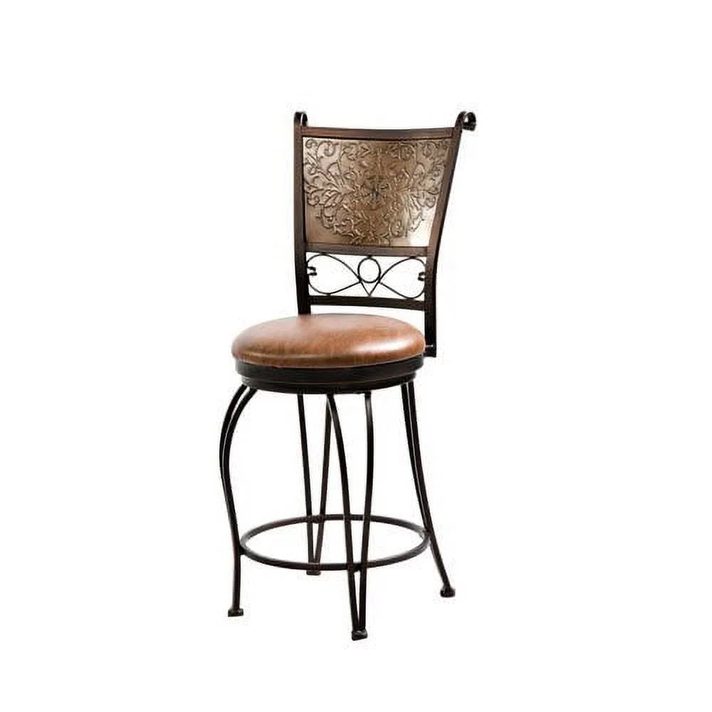 24" Metal Stamped Back Swivel Counter Stool D602831