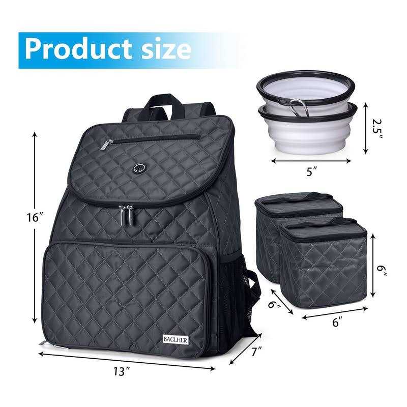 Airline Approved Dog Travel Backpack with 2 Collapsible Bowls and 2 Food Baskets C2366