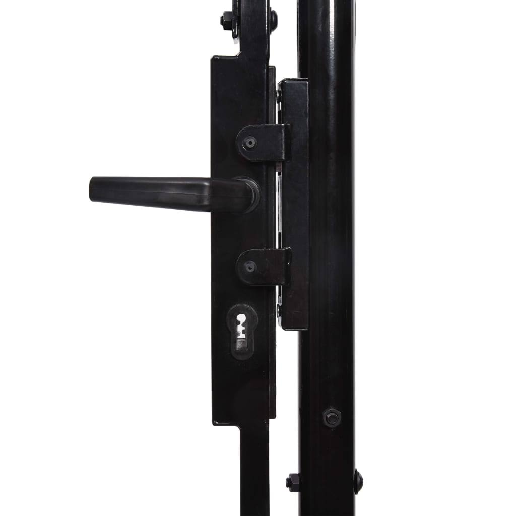 Black Steel Fence Gate with Arched Top N285