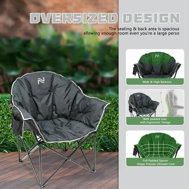 Oversized Folding Camping Chair with Cup Holder & Carry Bag G6136