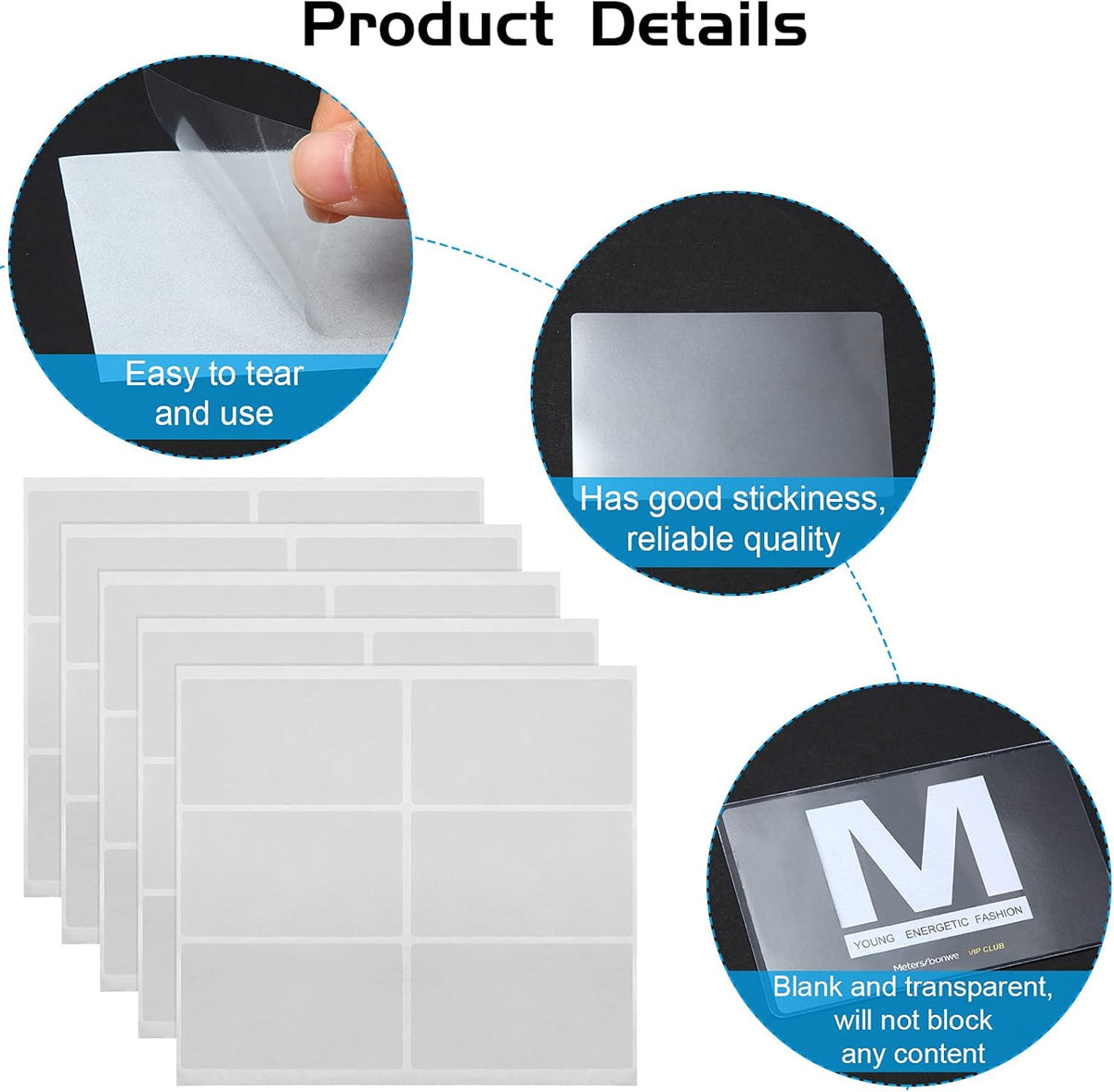 30 Pieces Clear Self Stick ID Card Protective Overlay, 2.05 x 3.3 Inch W869