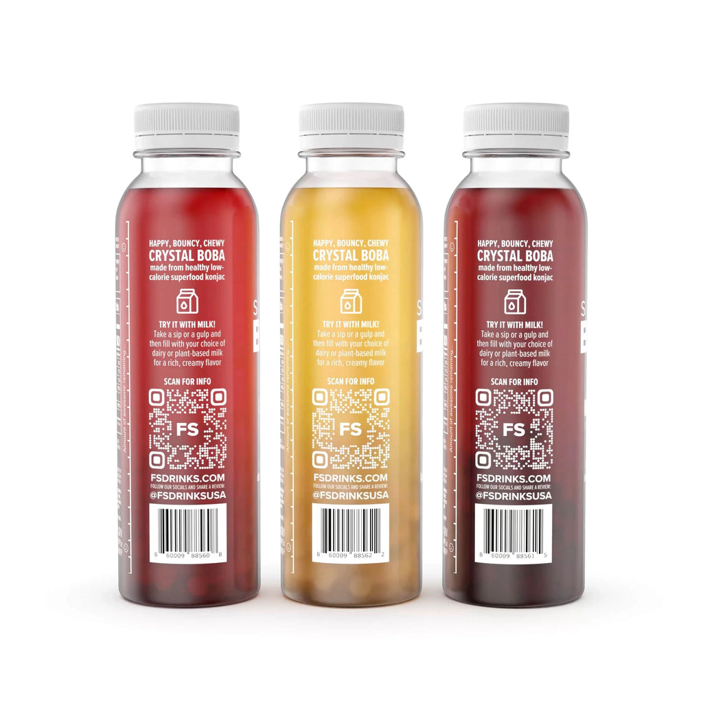 12-Pack of 12oz Bottles Boba Tea Starter Pack T7858