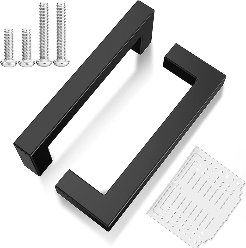 25 Pack 3-3/4 Inch Matte Black Cabinet Pulls V9074