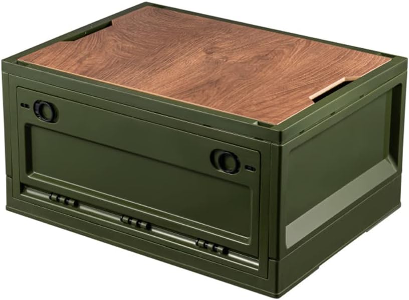 45L Foldable Storage Bin with Wooden Lid C552015