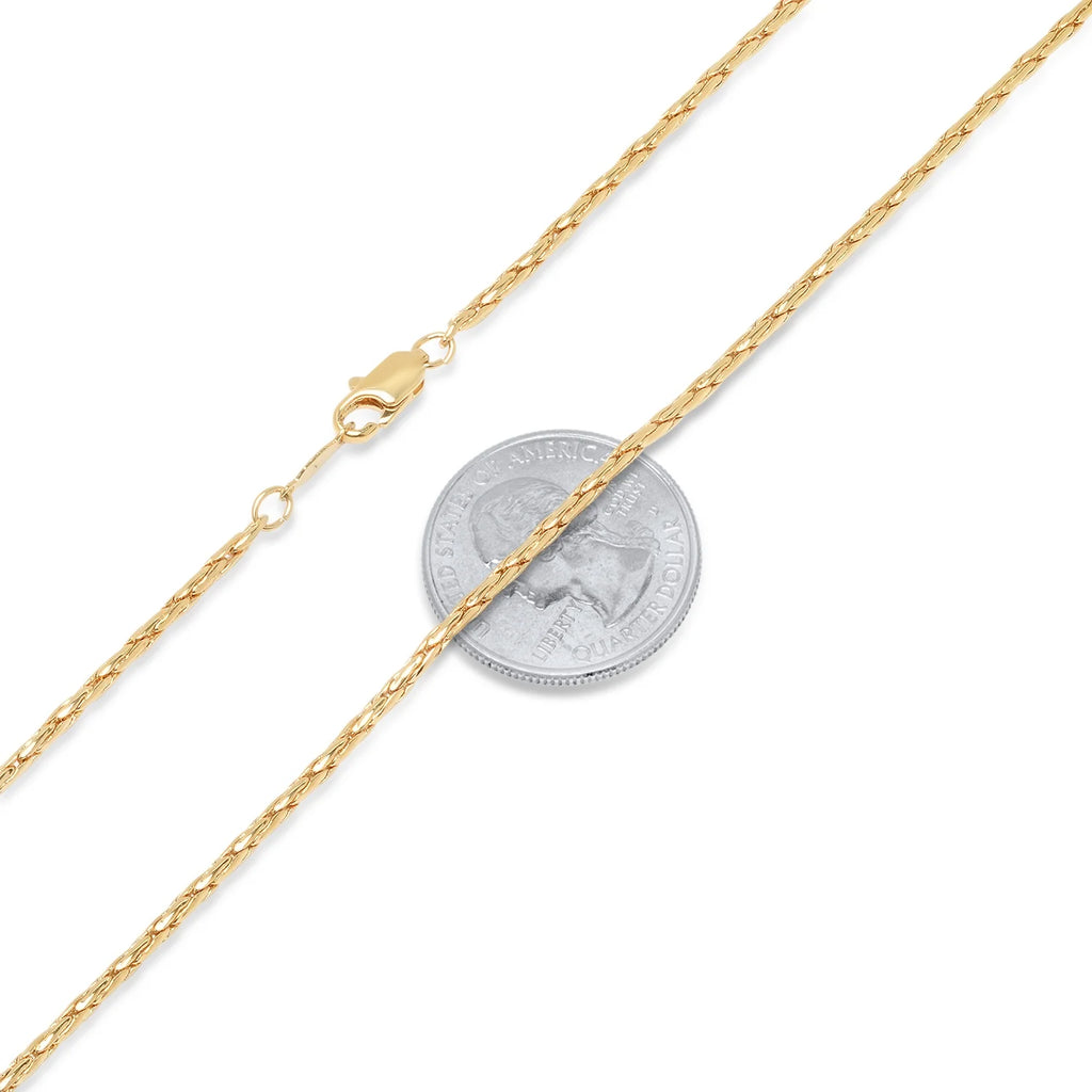 14k Yellow Gold Plated Braided Wheat Chain Necklace, 20 inches T507523
