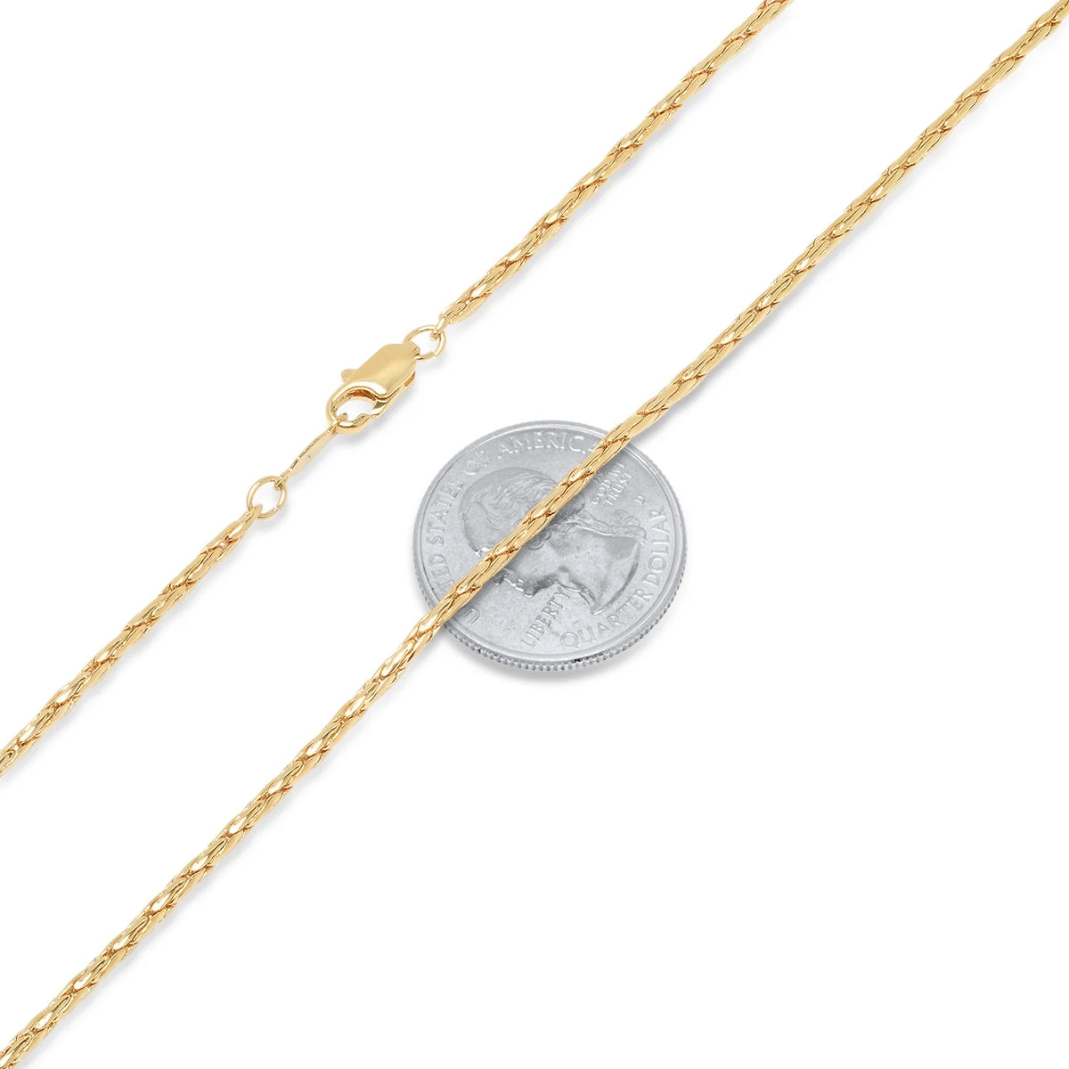 14k Yellow Gold Plated Braided Wheat Chain Necklace, 20 inches T507523