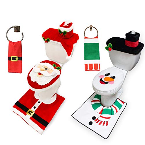 2 Set 5 Pieces Christmas Theme Bathroom Decoration Set F600632