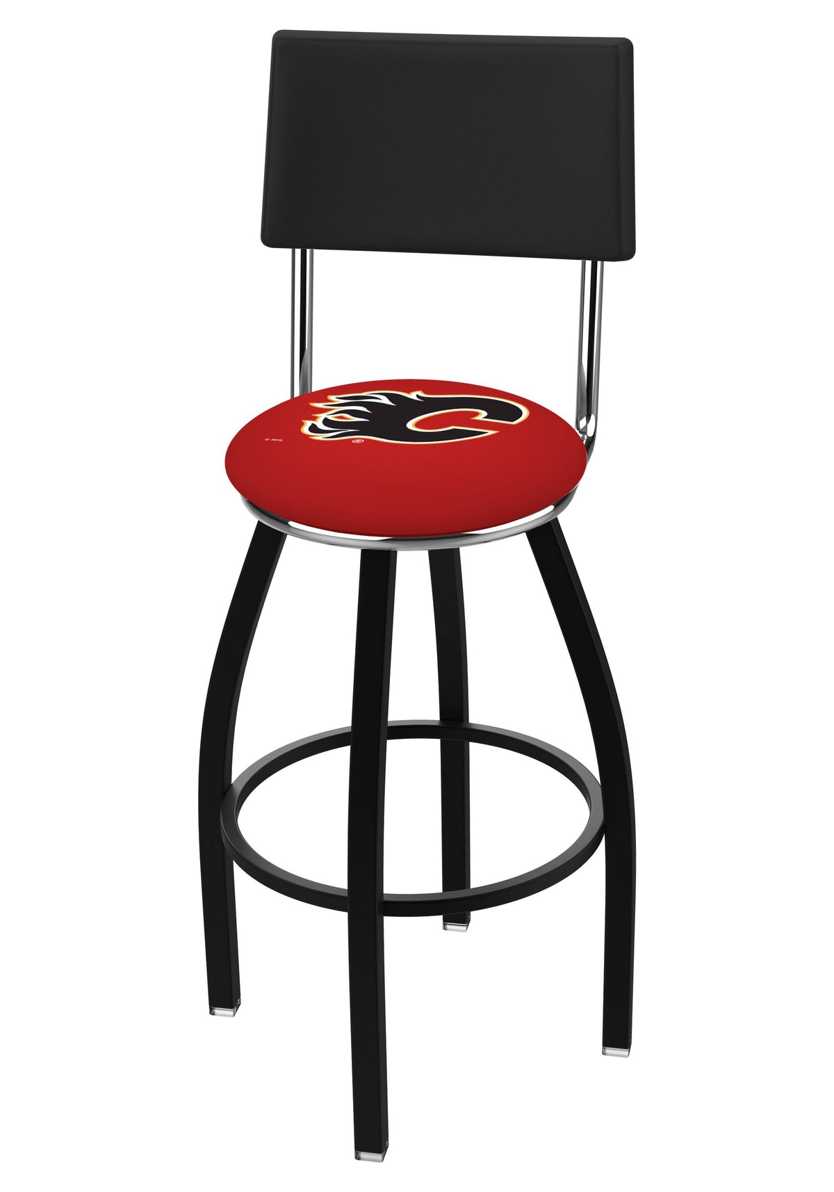 Black Wrinkle Swivel Bar Stool with Back T16646