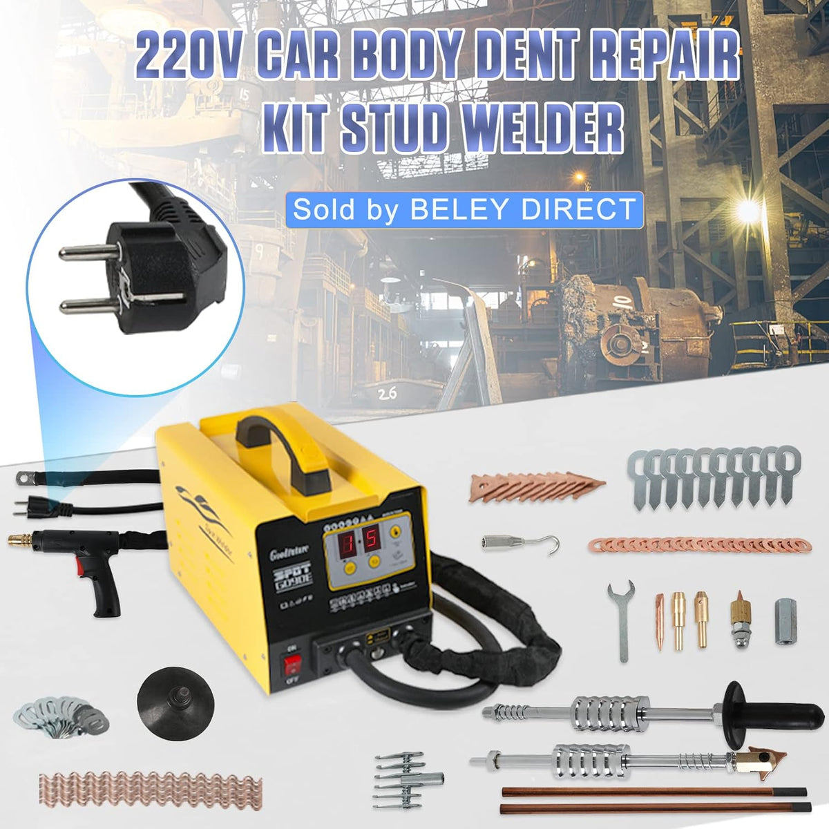 220V 7 Modes 3KW Stud Welder Dent Repair Kit Q30344