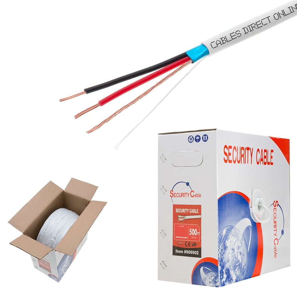 Bulk 18/2 Shielded Stranded Conductor Alarm Control Cable 500ft (FTP) Pack of 2 F788176