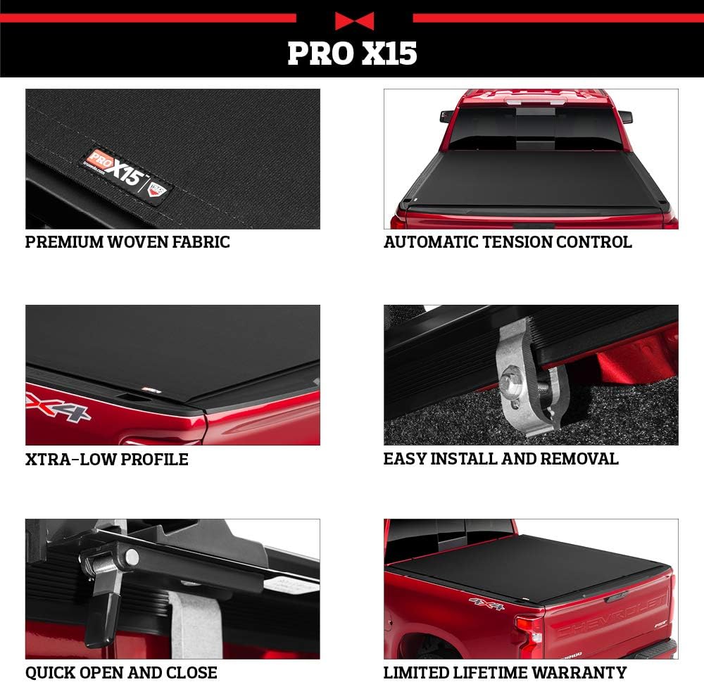 Soft Roll Up Truck Bed Tonneau Cover Black W671299