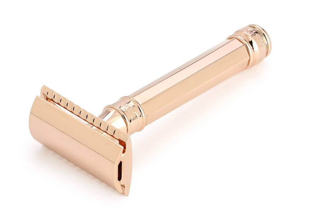 18 Carat Rose Gold Octagonal Double Edge Safety Razor R3844