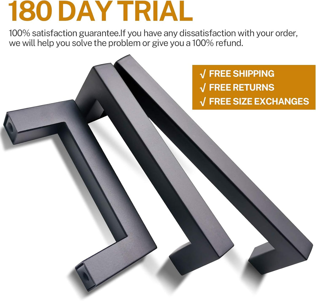 25 Pack 3-3/4 Inch Matte Black Cabinet Pulls V9074