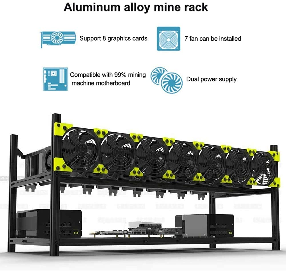 6/8 GPU Aluminum Open Air Frame Case Miner X37567
