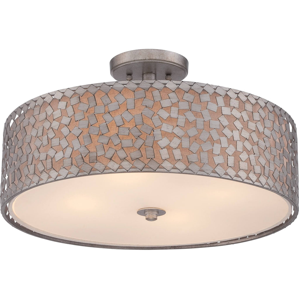 Four Light Semi-Flush Mount in Old Silver Finish B79187